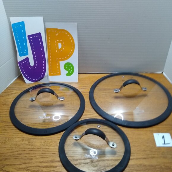 Set of 3 Deen Family Glass Replacement Pot Lids - Picture 1 of 8
